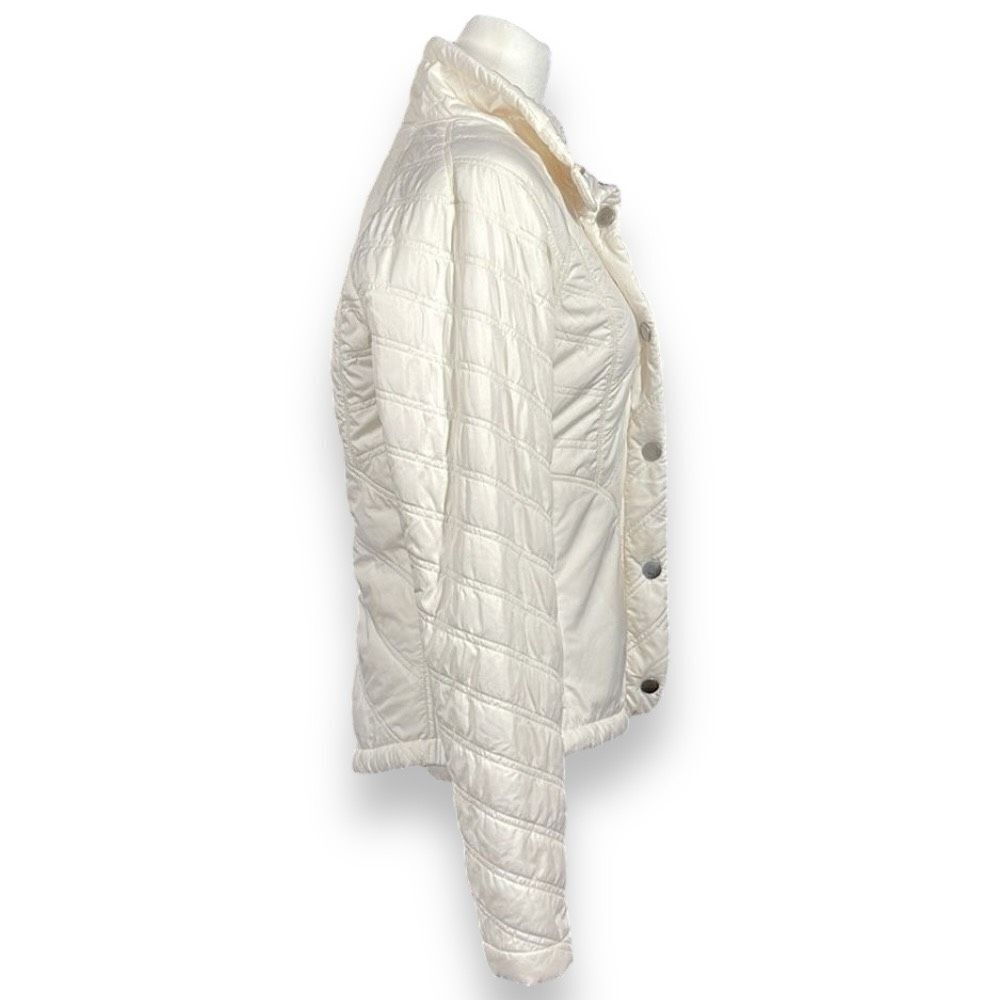 prAna Diva Softshell Jacket Womens Small S White Button Zip‎ Front Sherpa Lined - Picture 4 of 14